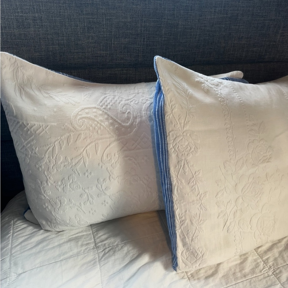 Vintage fabric, nautical pillow shams
